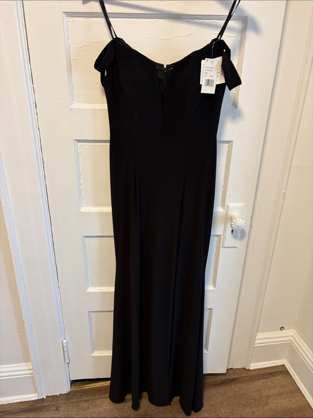 Xscape Off-The-Shoulder Scuba Crepe Gown Black Maxi Dress Size 4